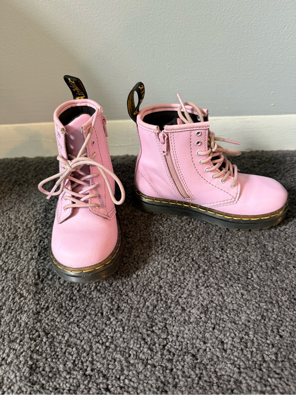 Dr. Marten Kids' Aprile Combat Lace Up Boot Pink Kid size 10